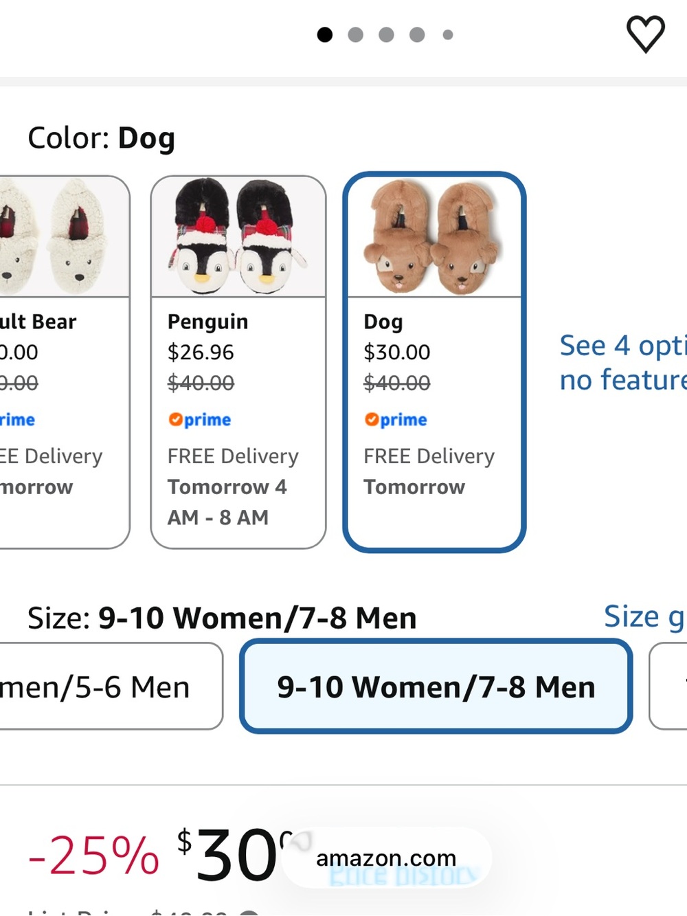 dearfoams unisex Plush Dog Slippers - Brown & Crea